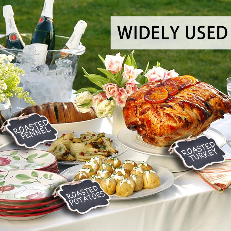 UCEC Mini Erasable Chalkboards, Double Sided Blackboard with Hanging String for Markers & Chalks, Message Board Signs, Food Labels, Wedding Parties, Pack of 12 - Image 2